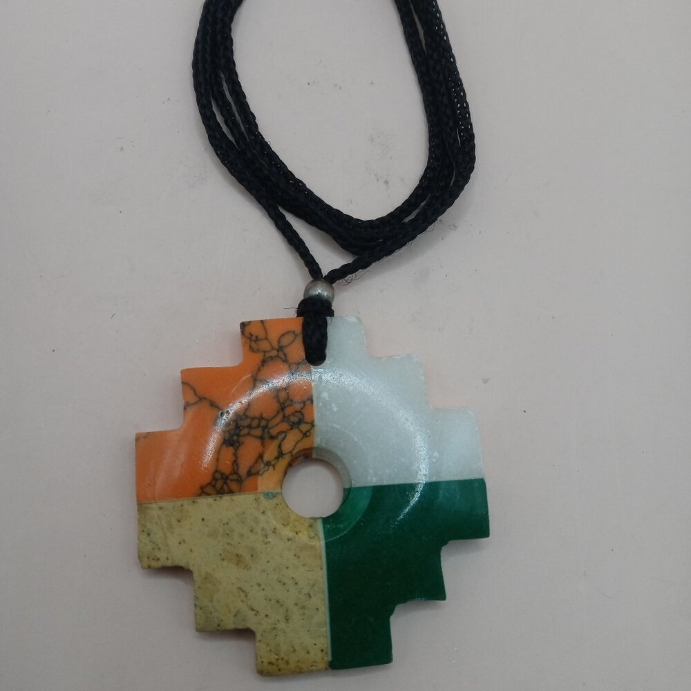 Unisex Inca Chakana Necklace Natural Stone Spiritual Connection - Picture 4 of 8
